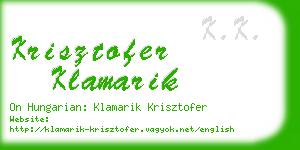 krisztofer klamarik business card